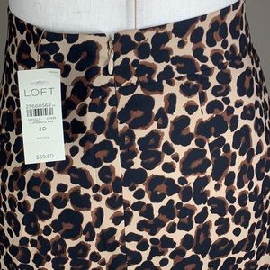 NWT Loft short leopard skirt sz S 4P fully lined